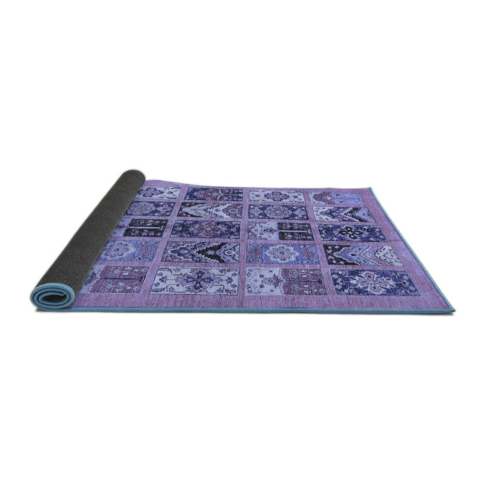 Sideview of Abstract Blue Modern Rug, abs628blu
