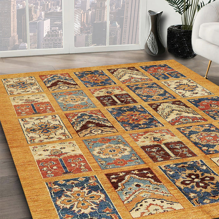 Machine Washable Abstract Red Rug in a Family Room, wshabs628