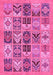 Machine Washable Abstract Pink Modern Rug, wshabs628pnk