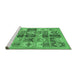 Sideview of Machine Washable Abstract Emerald Green Modern Area Rugs, wshabs628emgrn