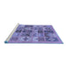 Sideview of Machine Washable Abstract Blue Modern Rug, wshabs628blu