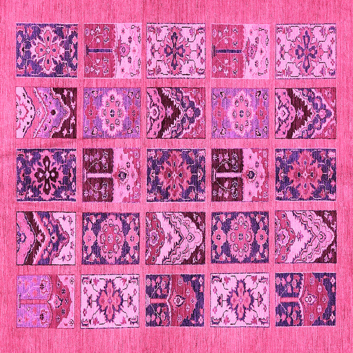 Square Abstract Pink Modern Rug, abs628pnk