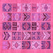 Square Abstract Pink Modern Rug, abs628pnk