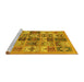 Sideview of Machine Washable Abstract Yellow Modern Rug, wshabs628yw