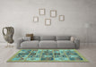 Machine Washable Abstract Light Blue Modern Rug in a Living Room, wshabs628lblu