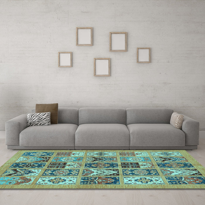 Machine Washable Abstract Light Blue Modern Rug in a Living Room, wshabs628lblu
