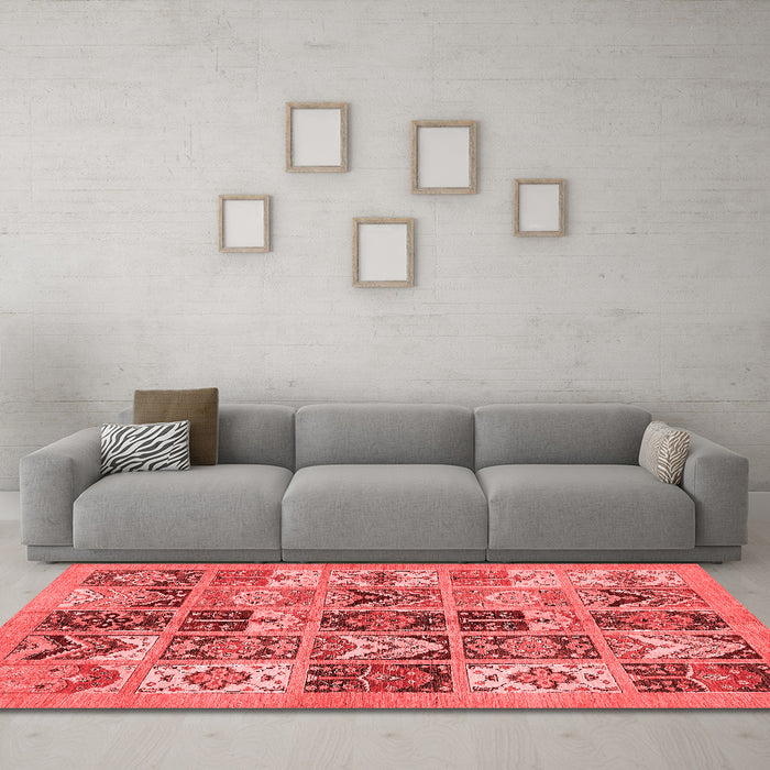 Modern Red Washable Rugs