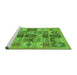 Sideview of Machine Washable Abstract Green Modern Area Rugs, wshabs628grn