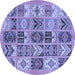 Round Machine Washable Abstract Blue Modern Rug, wshabs628blu