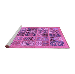 Sideview of Machine Washable Abstract Purple Modern Area Rugs, wshabs628pur