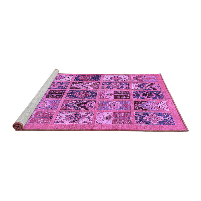 Sideview of Machine Washable Abstract Purple Modern Area Rugs, wshabs628pur