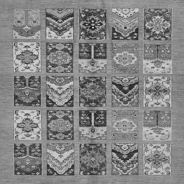 Square Machine Washable Abstract Gray Modern Rug, wshabs628gry