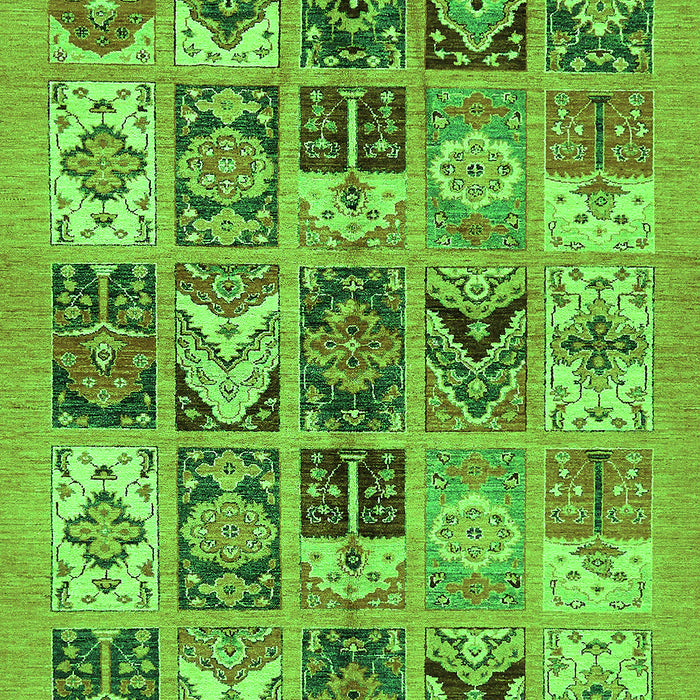 Machine Washable Abstract Green Modern Area Rugs, wshabs628grn