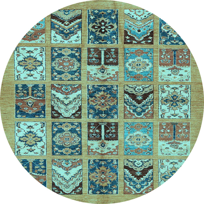 Round Machine Washable Abstract Light Blue Modern Rug, wshabs628lblu