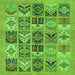 Square Abstract Green Modern Rug, abs628grn