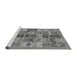 Sideview of Machine Washable Abstract Gray Modern Rug, wshabs628gry