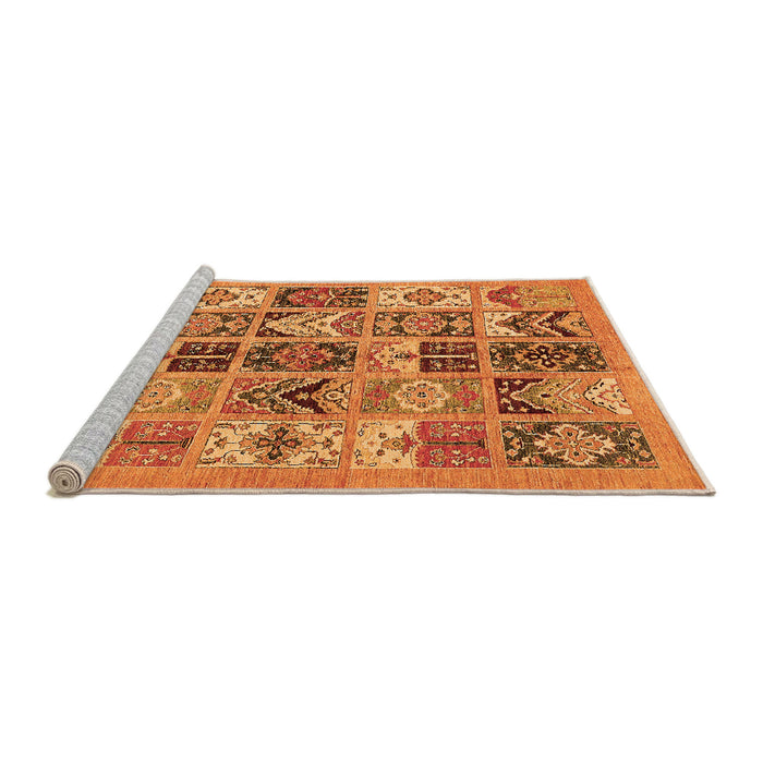 Sideview of Machine Washable Abstract Orange Modern Area Rugs, wshabs628org
