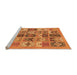 Sideview of Machine Washable Abstract Orange Modern Area Rugs, wshabs628org