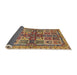 Sideview of Abstract Metallic Gold Modern Rug, abs629