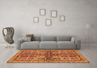 Machine Washable Abstract Orange Modern Rug, wshabs629org