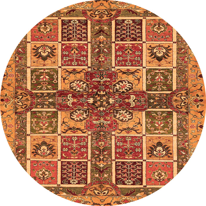 Round Abstract Orange Modern Rug, abs629org