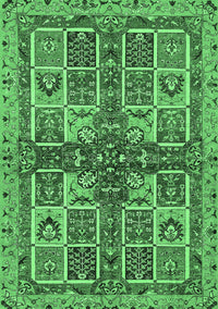 Abstract Emerald Green Modern Rug, abs629emgrn