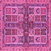 Square Machine Washable Abstract Pink Modern Rug, wshabs629pnk