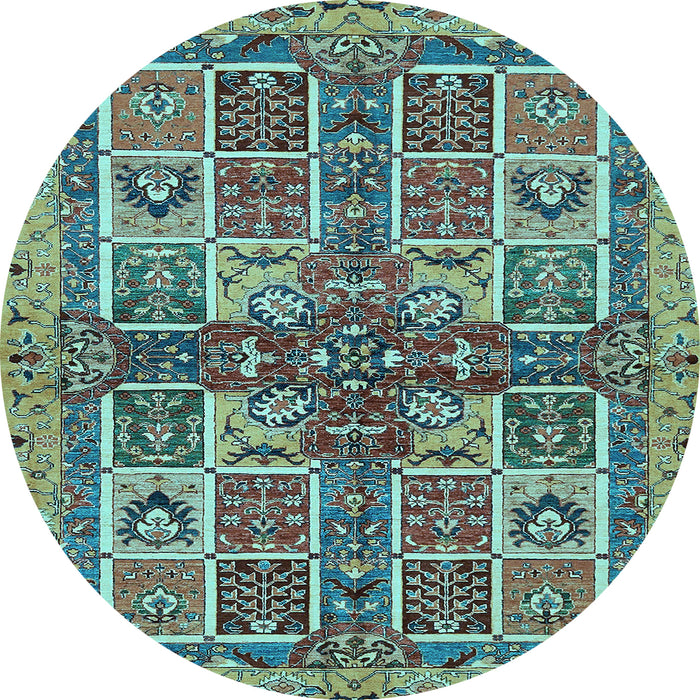 Round Machine Washable Abstract Light Blue Modern Rug, wshabs629lblu