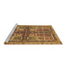 Sideview of Machine Washable Abstract Brown Modern Rug, wshabs629brn