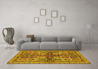 Machine Washable Abstract Yellow Modern Rug, wshabs629yw