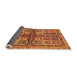 Sideview of Abstract Orange Modern Rug, abs629org