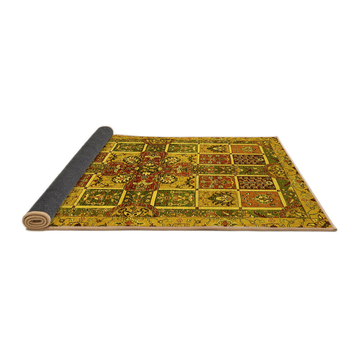 Sideview of Abstract Yellow Modern Rug, abs629yw