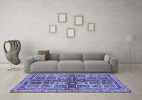 Machine Washable Abstract Blue Modern Rug, wshabs629blu