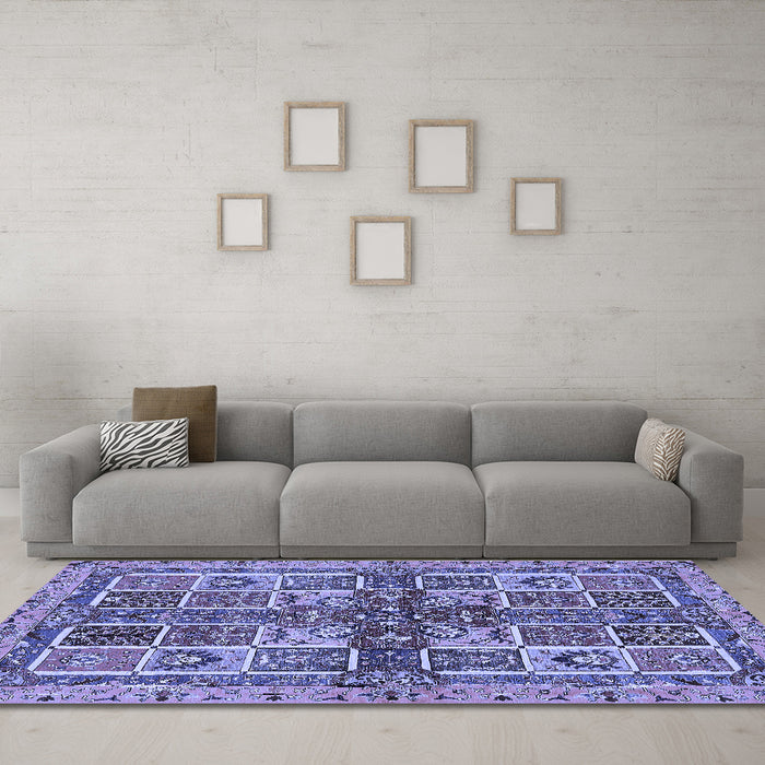 Machine Washable Abstract Blue Modern Rug in a Living Room, wshabs629blu