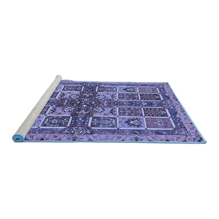 Sideview of Machine Washable Abstract Blue Modern Rug, wshabs629blu