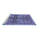 Sideview of Machine Washable Abstract Blue Modern Rug, wshabs629blu