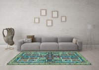 Machine Washable Abstract Light Blue Modern Rug, wshabs629lblu