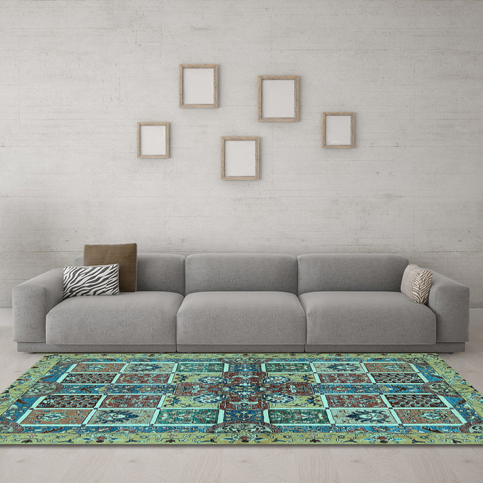 Machine Washable Abstract Light Blue Modern Rug in a Living Room, wshabs629lblu