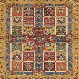 Square Abstract Metallic Gold Modern Rug, abs629