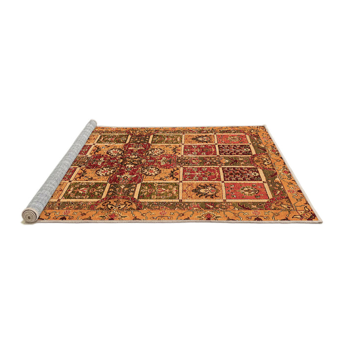 Sideview of Machine Washable Abstract Orange Modern Area Rugs, wshabs629org