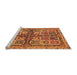 Sideview of Machine Washable Abstract Orange Modern Area Rugs, wshabs629org