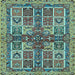 Square Abstract Light Blue Modern Rug, abs629lblu