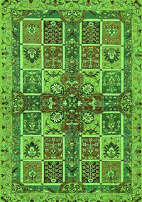 Abstract Green Modern Rug, abs629grn