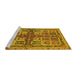 Sideview of Machine Washable Abstract Yellow Modern Rug, wshabs629yw