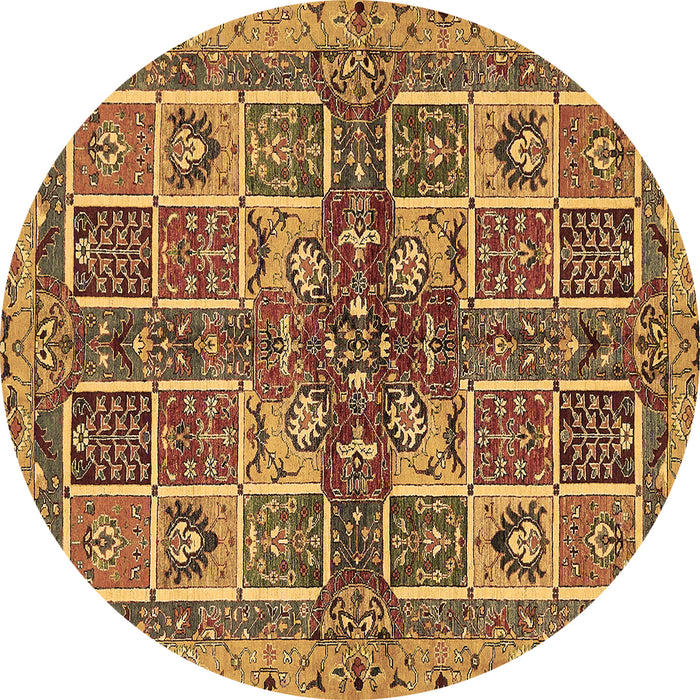 Round Abstract Brown Modern Rug, abs629brn