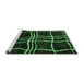 Sideview of Machine Washable Abstract Emerald Green Modern Area Rugs, wshabs62emgrn