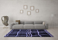 Machine Washable Abstract Blue Modern Rug, wshabs62blu