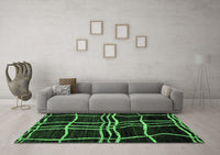 Machine Washable Abstract Emerald Green Modern Rug, wshabs62emgrn