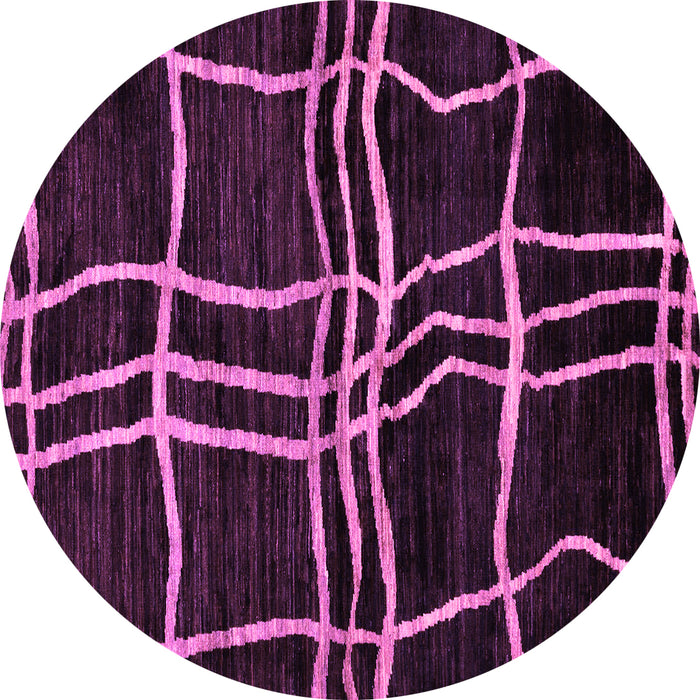 Round Abstract Purple Modern Rug, abs62pur