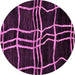 Round Abstract Purple Modern Rug, abs62pur